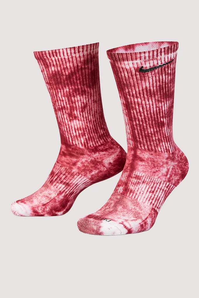 Nike Everyday Crew Sock 2 Pack - Tie Dye Pink / Berry