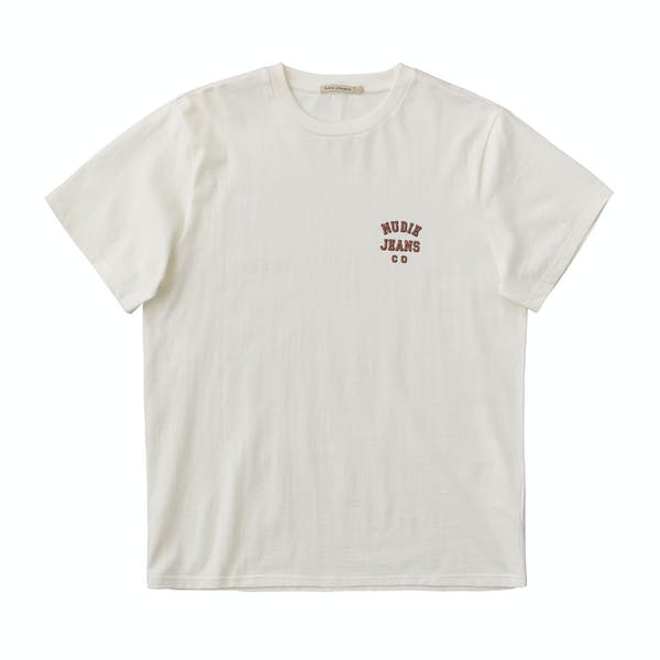 Nudie Roy Logo Tee Off White - Stencil