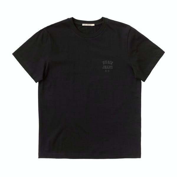 Nudie Roy Logo Tee Black - Stencil