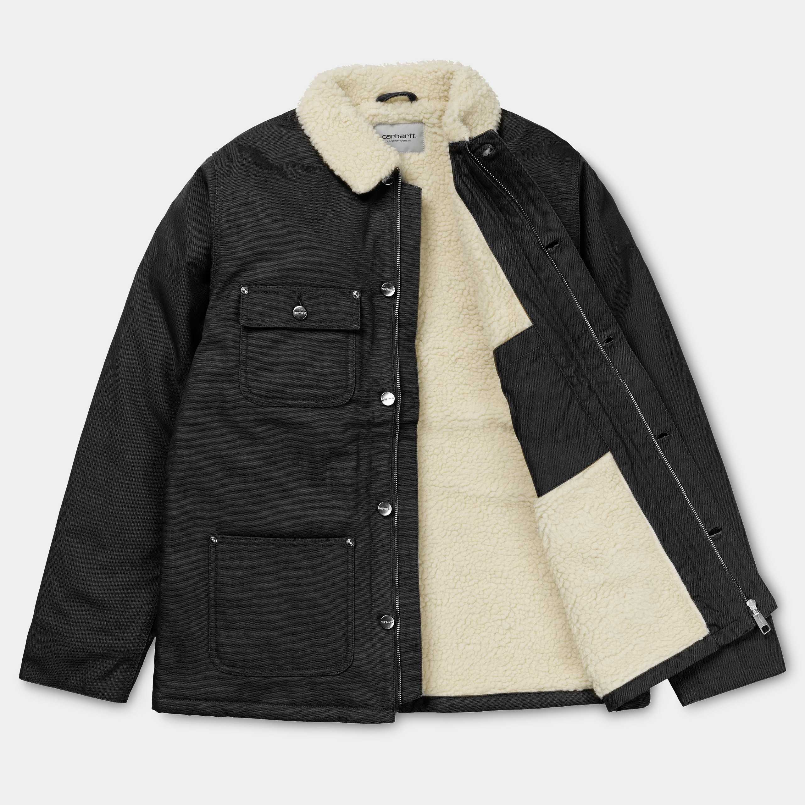 Carhartt Fairmount Coat Black Rigid - Stencil