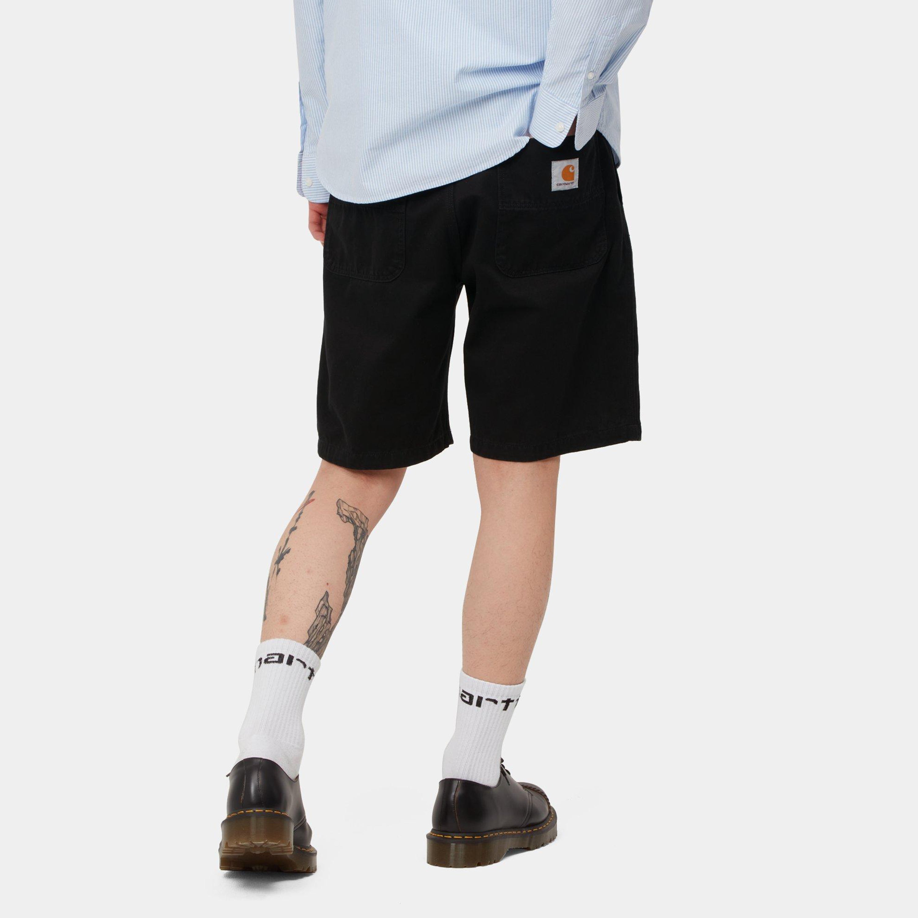 Carhartt Abbot Shorts - Black Stone Washed