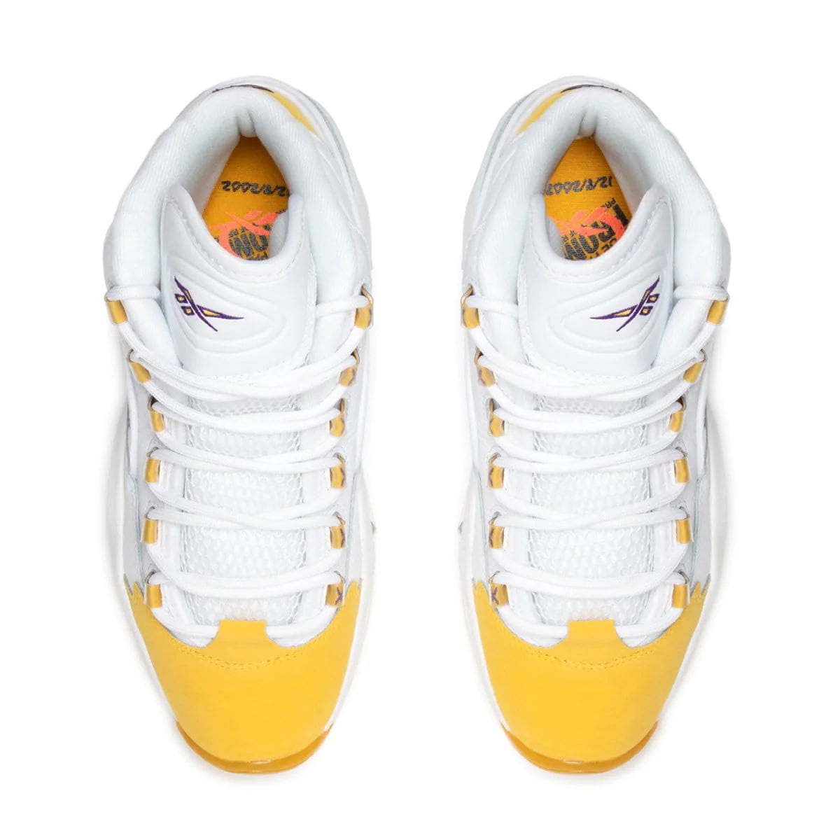Reebok Question Mid - White / Yellow Thread / Ultraviolet - Stencil
