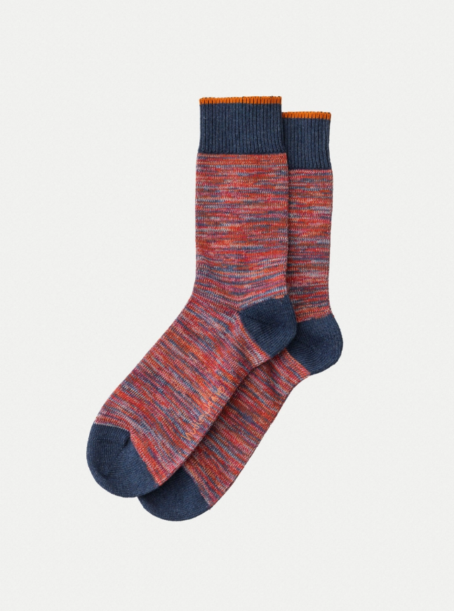 Nudie Rasmusson Multi Yarn Socks - Red - Stencil