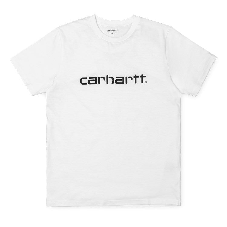 Carhartt Short Sleeve Script T Shirt White / Black
