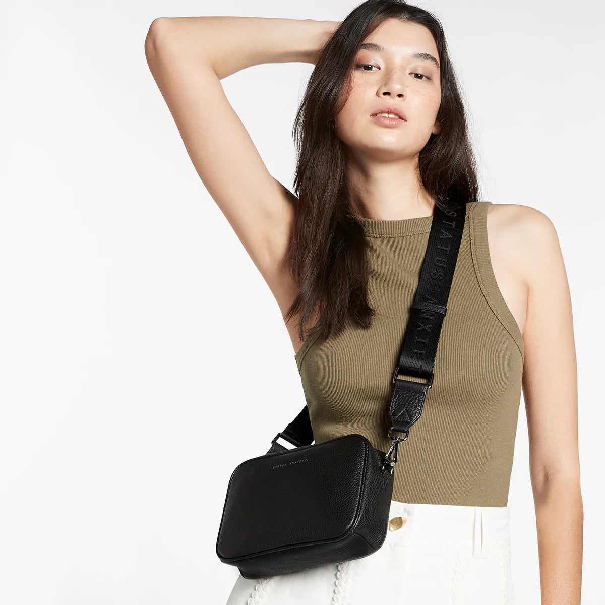 Status Anxiety Plunder With Webbed Strap Black - Stencil