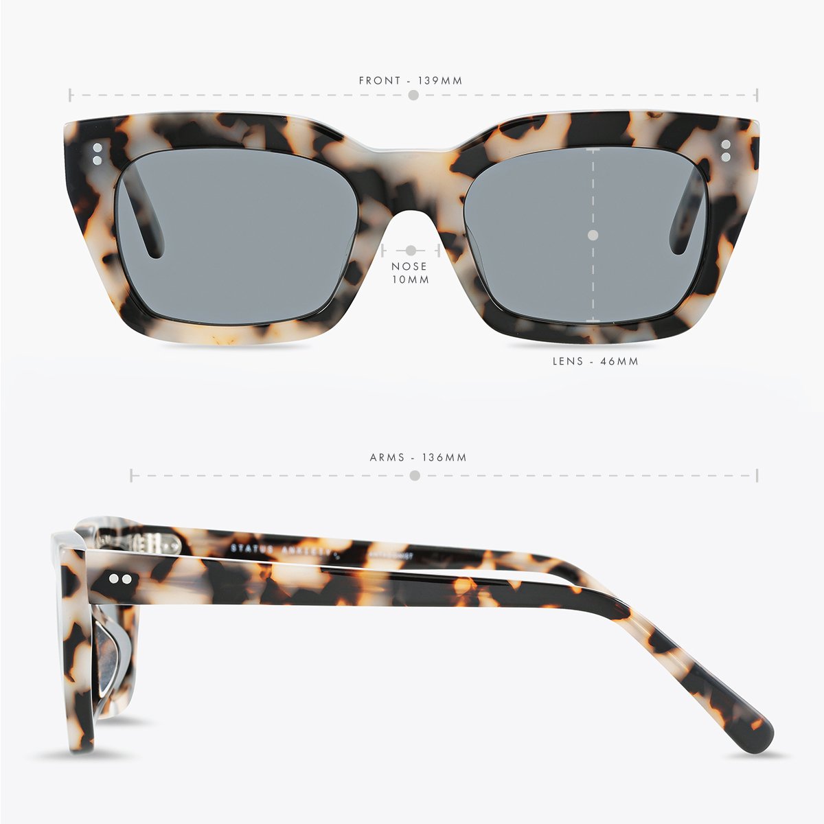Status Anxiety Antagonist Sunglasses White Tort