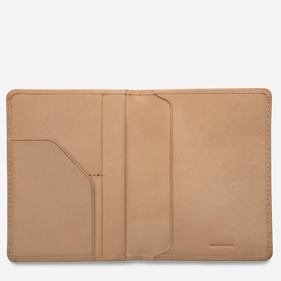 Status Anxiety Conquest Travel Wallet Camel - Stencil