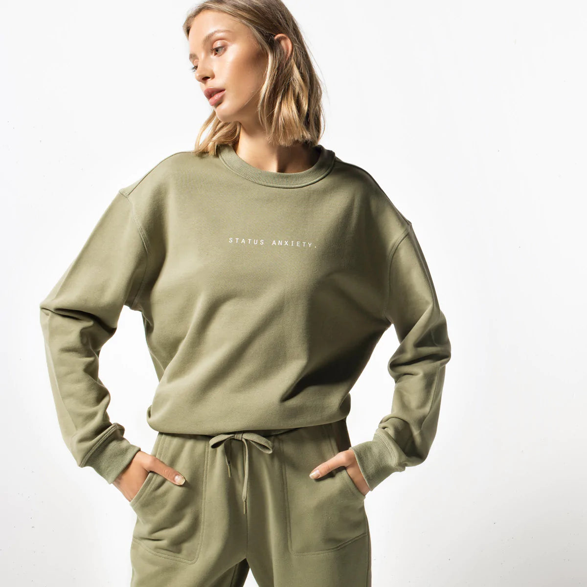 Status Anxiety Good Intentions Jumper Sage - Stencil
