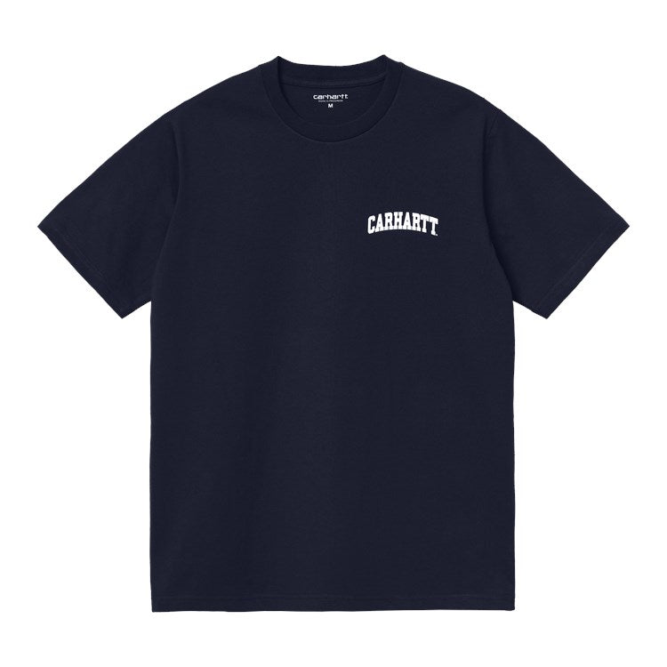 Carhartt S/S University Script Tee Shirt Dark Navy / White