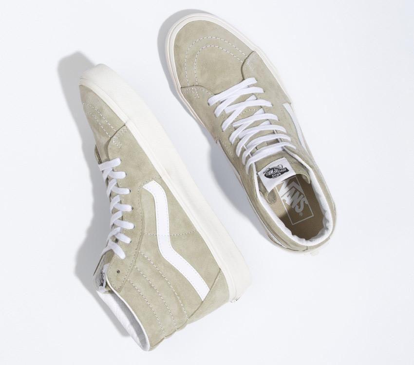 Vans Sk8 Hi (Pig Suede) Moss Grey - Stencil